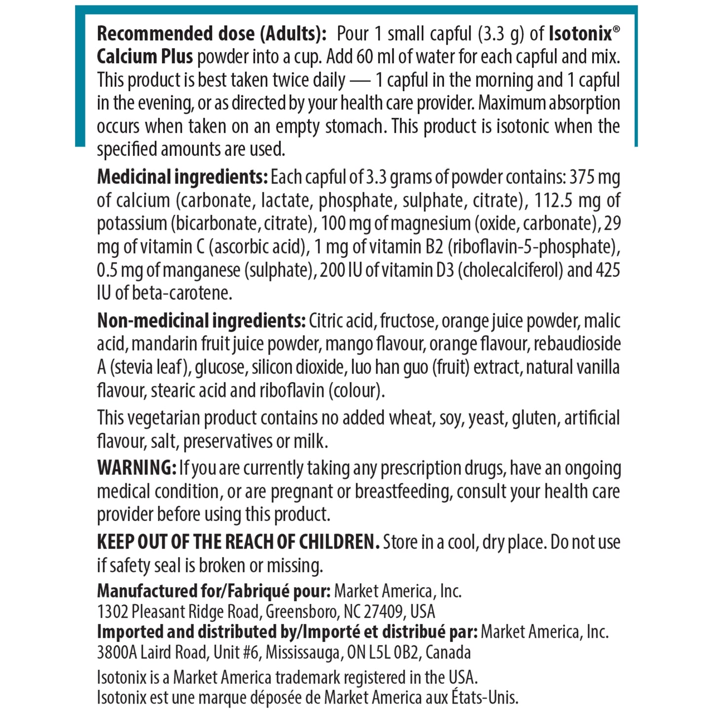 Market America Isotonix® Calcium Plus 4