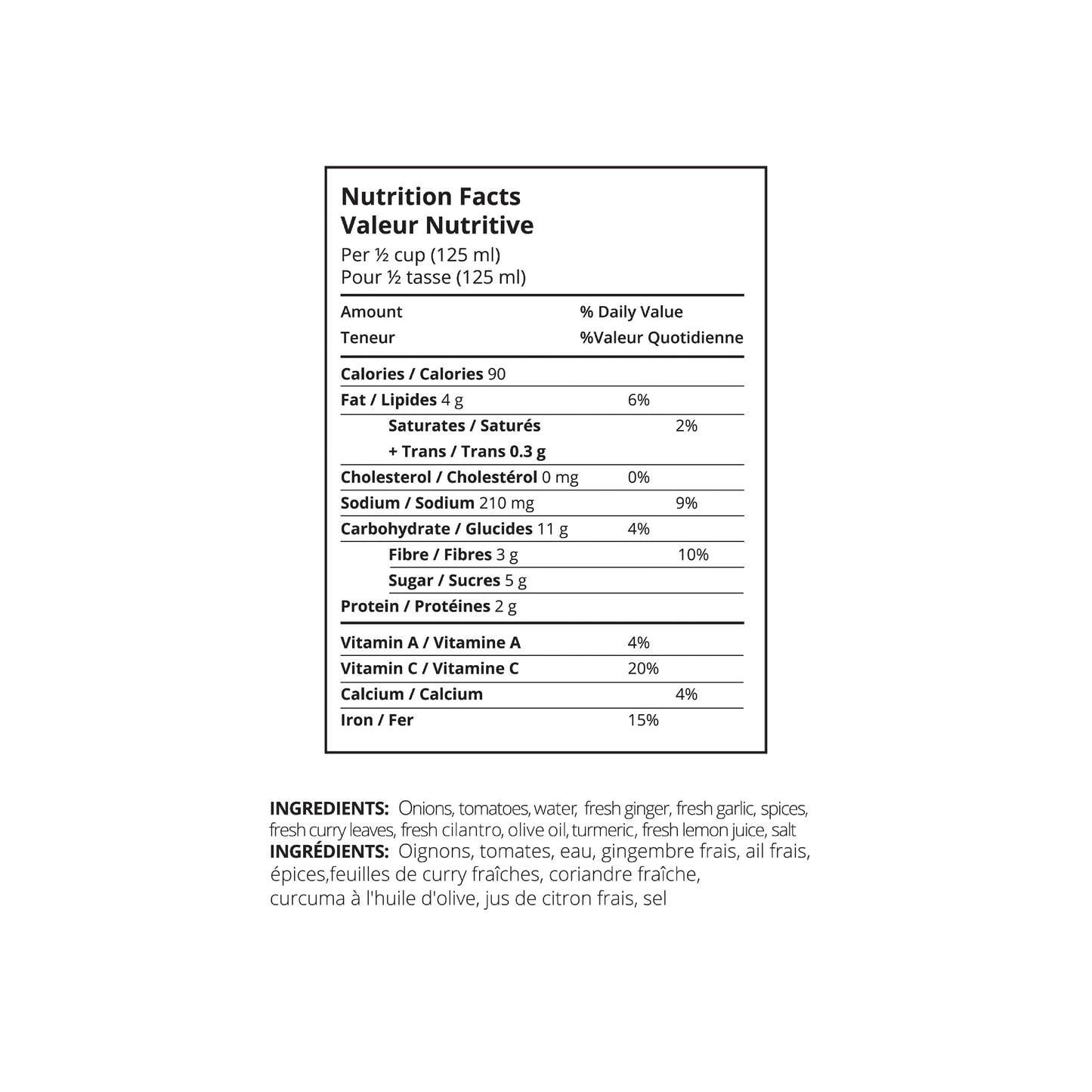 Canadian Food Co. Sherni's Vegetable Curry Sauce 674