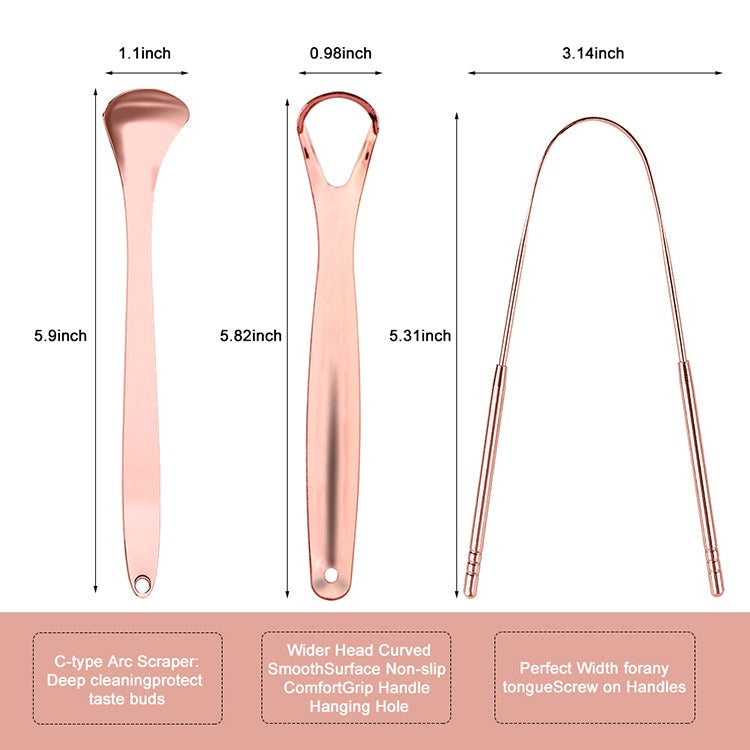 H4LN Gift Tongue Scrapers Sets Rose Gold - Gift 201