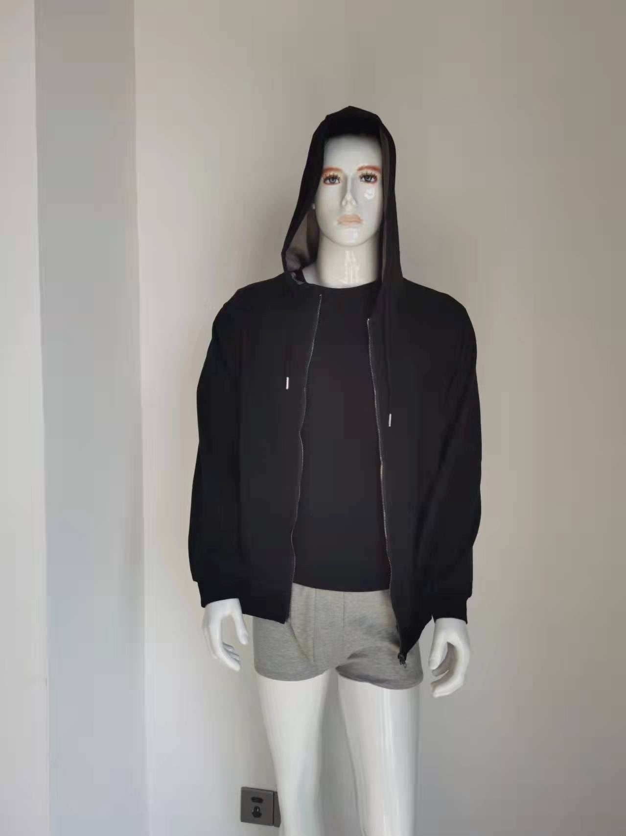 H4LN Products EMF Black-Protective Anti Radiation Zipped Hoodie 86