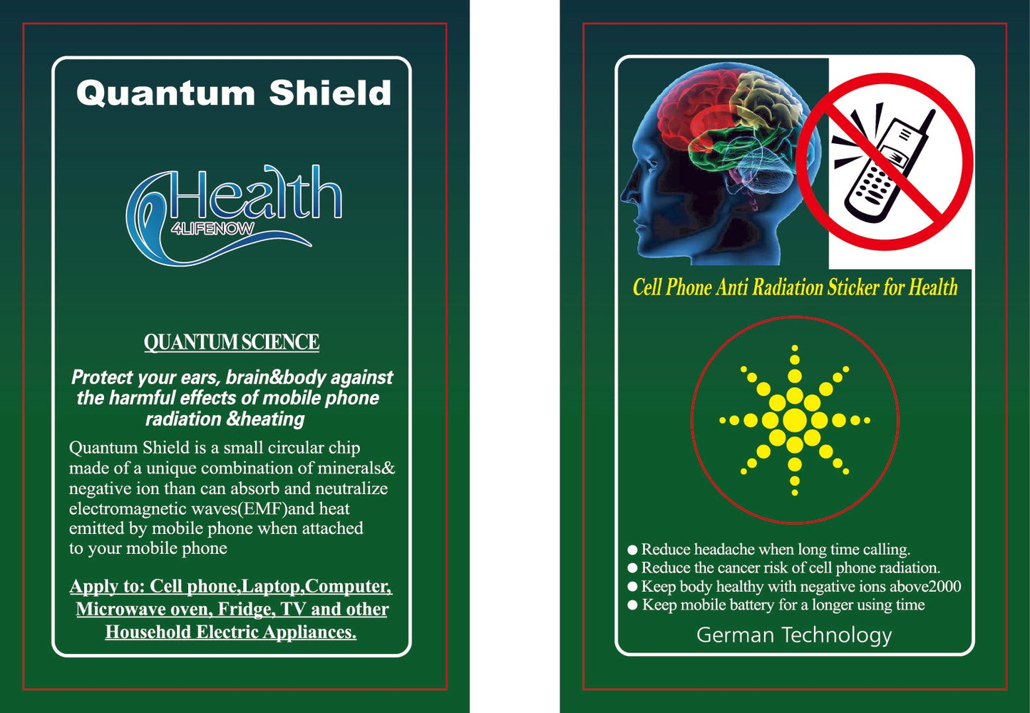H4LN Products EMF Cell Phone Anti Radiation Sticker 141
