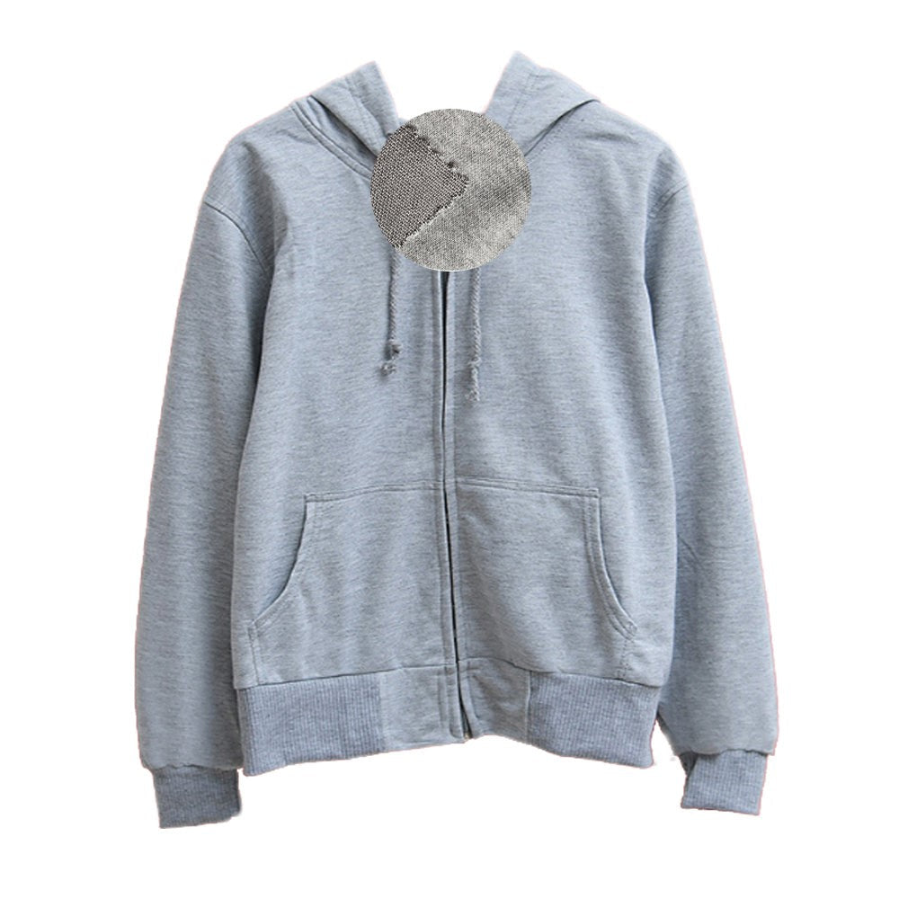 H4LN Products EMF Grey Protective Anti Radiation Zipped Hoodie 60