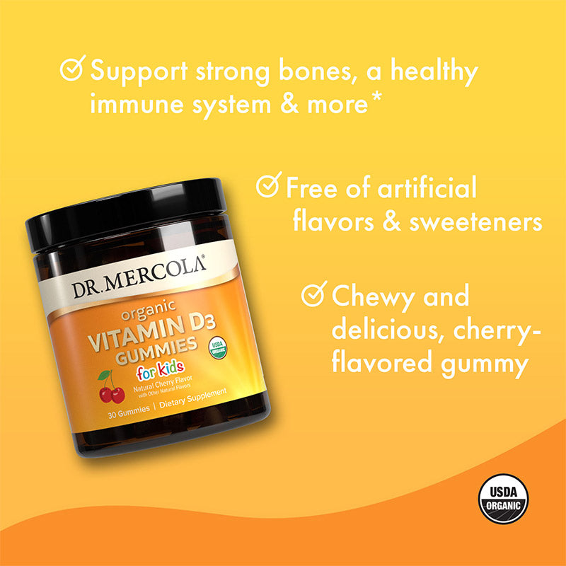 Dr. Mercola Organic Vitamin D3 Gummies For Kids - Cherry 4