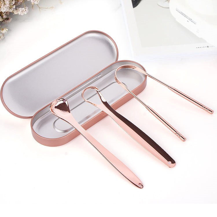 H4LN Gift Tongue Scrapers Sets Rose Gold - Gift 202