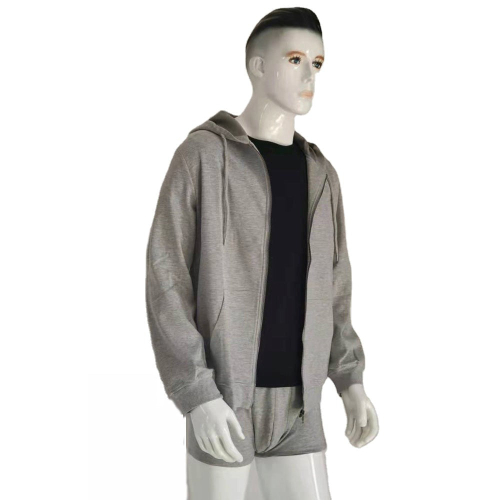 H4LN Products EMF Grey Protective Anti Radiation Zipped Hoodie 56