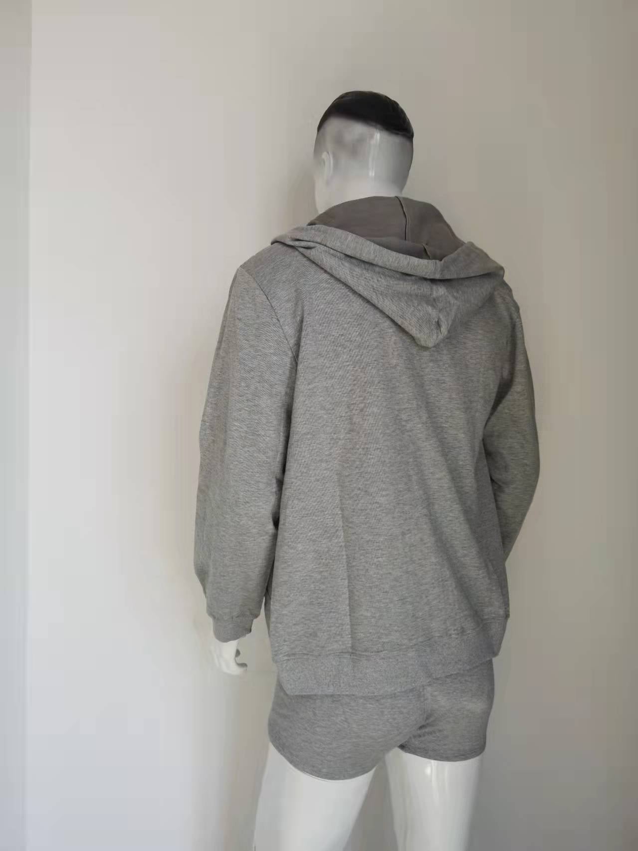 H4LN Products EMF Grey Protective Anti Radiation Zipped Hoodie 64