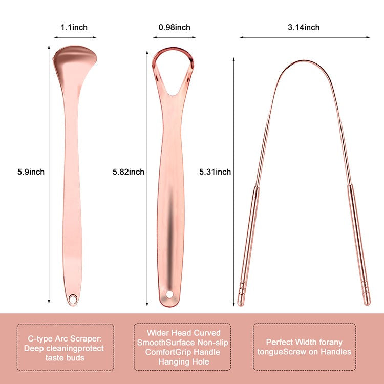 H4LN Products Tongue Scrapers Sets Rose Gold 343